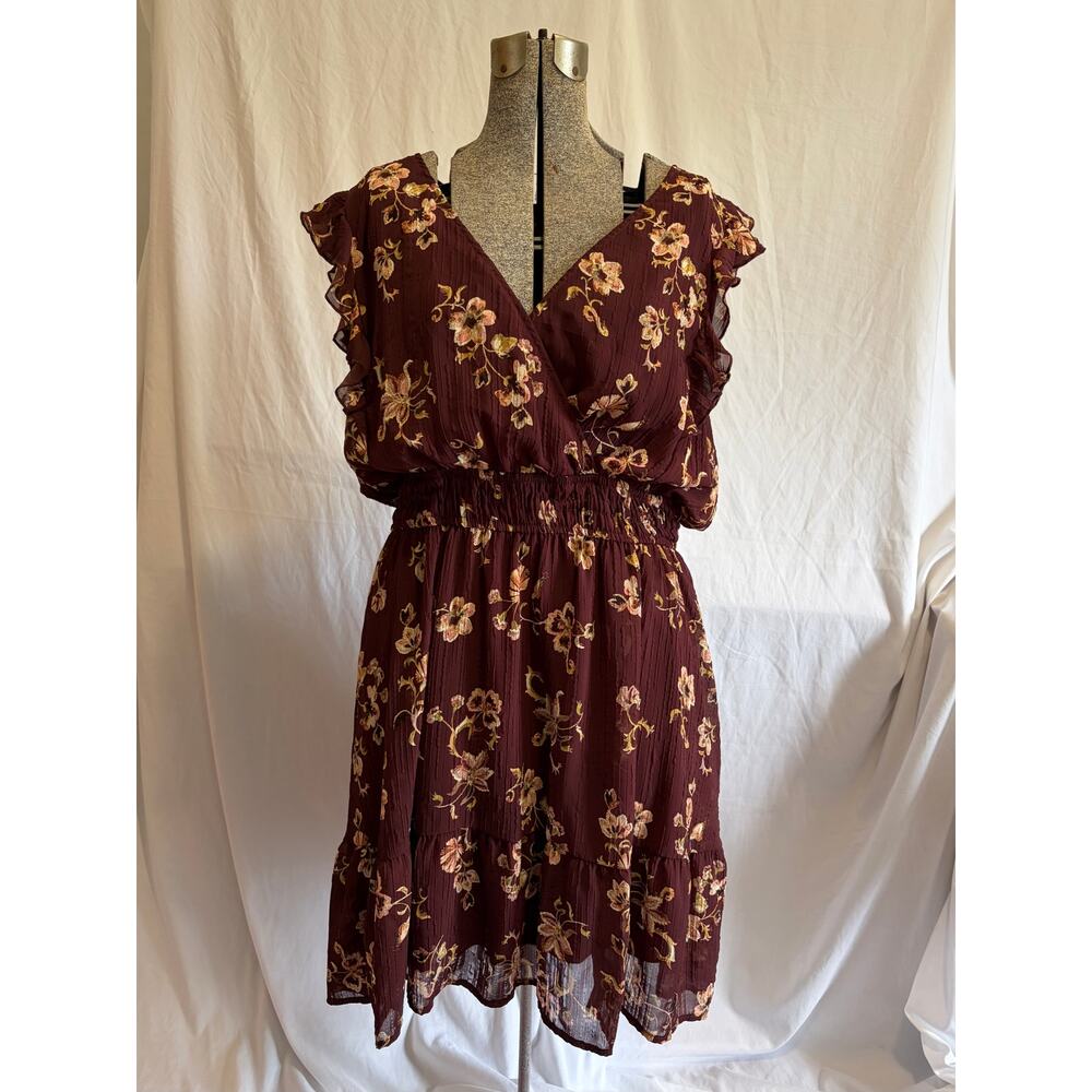 Maurices Ruffled Floral Sleeveless Western Boho Girly Midi Dress XXL